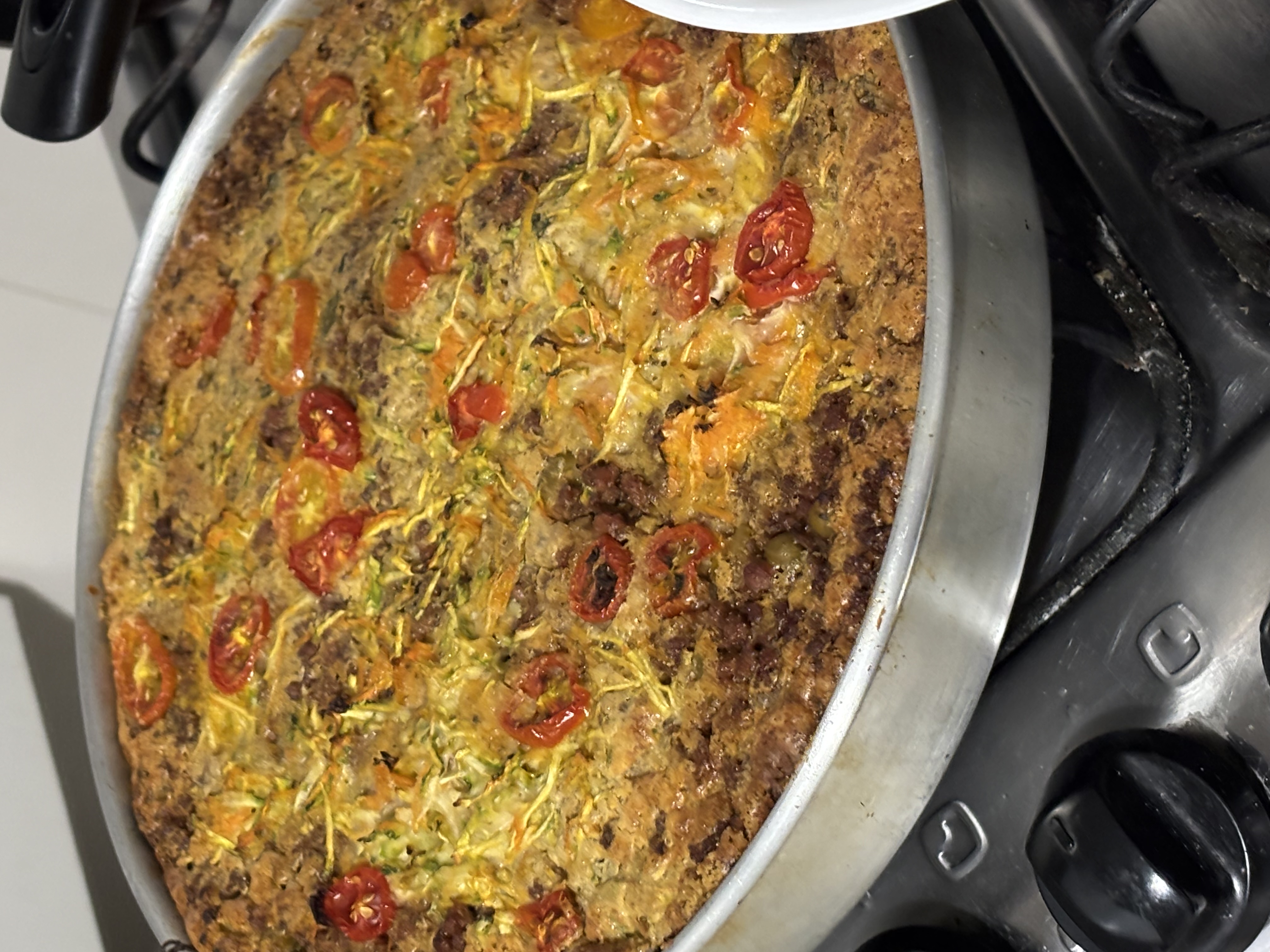 Torta batata doce e legumes